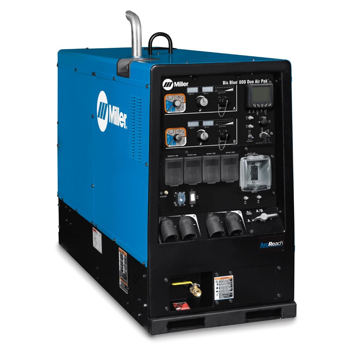 MILLER-BIG-BLUE-800-DUO-AIR-PAK-WELDERGENERATOR-WARCREACH-907752-.jpeg MILLER BIG BLUE 800 DUO AIR PAK WELDER/GENERATOR W/ARCREACH (907752) - Image 1