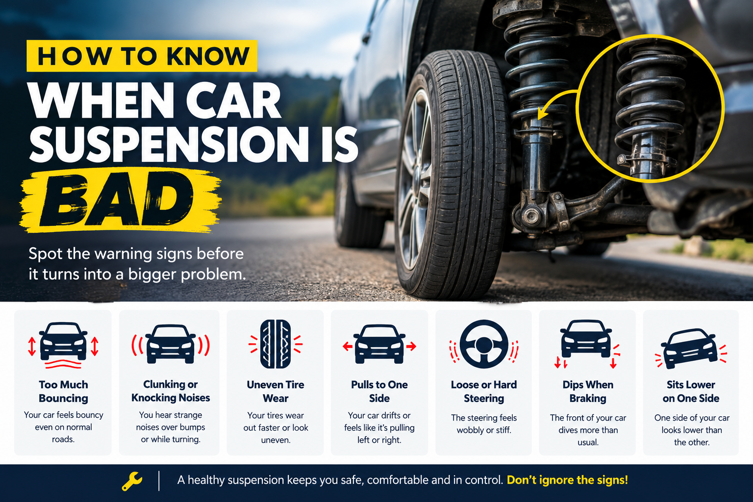 how to know when car suspension is bad