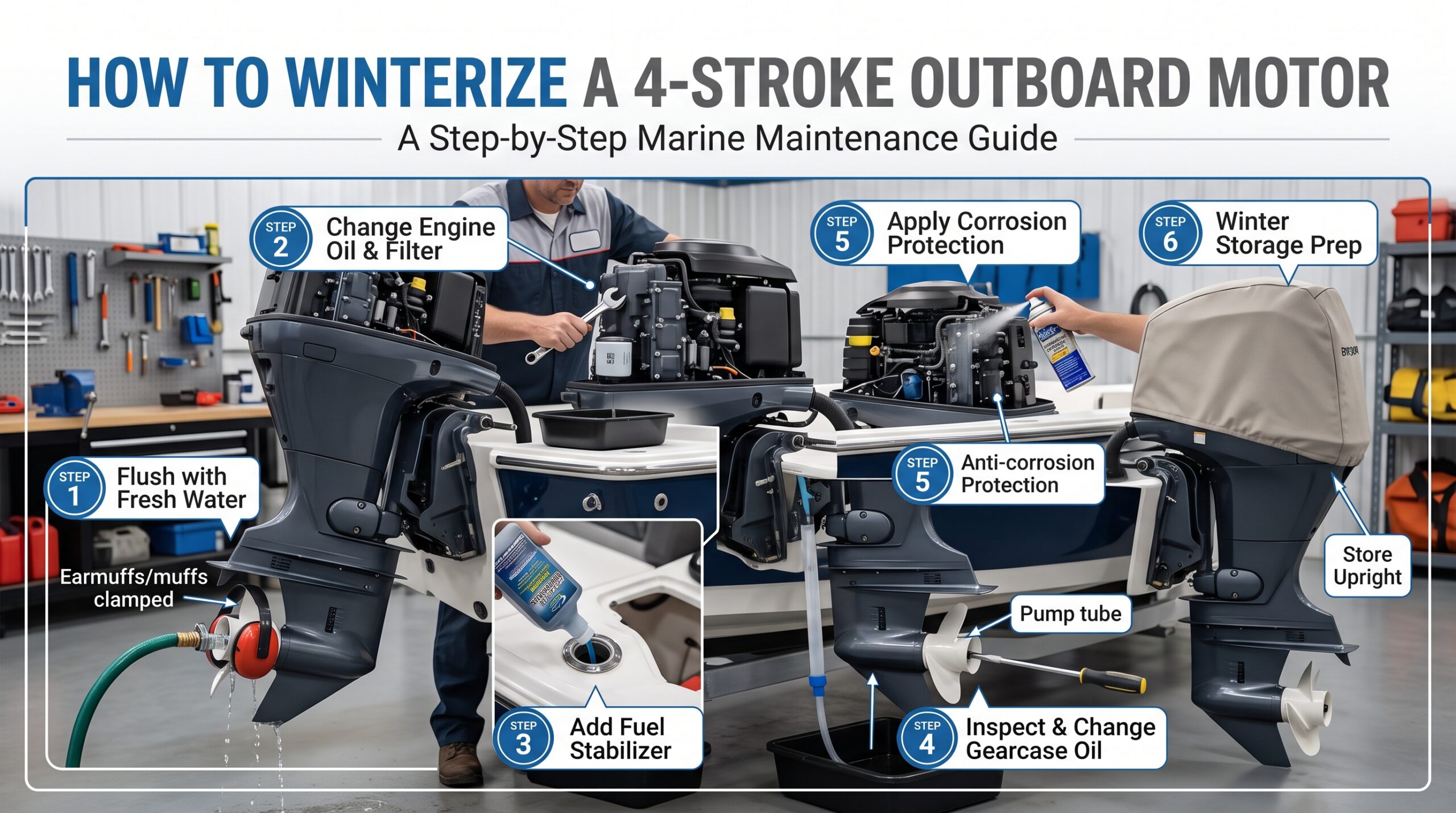 how to winterize a 4 stroke outboard motor