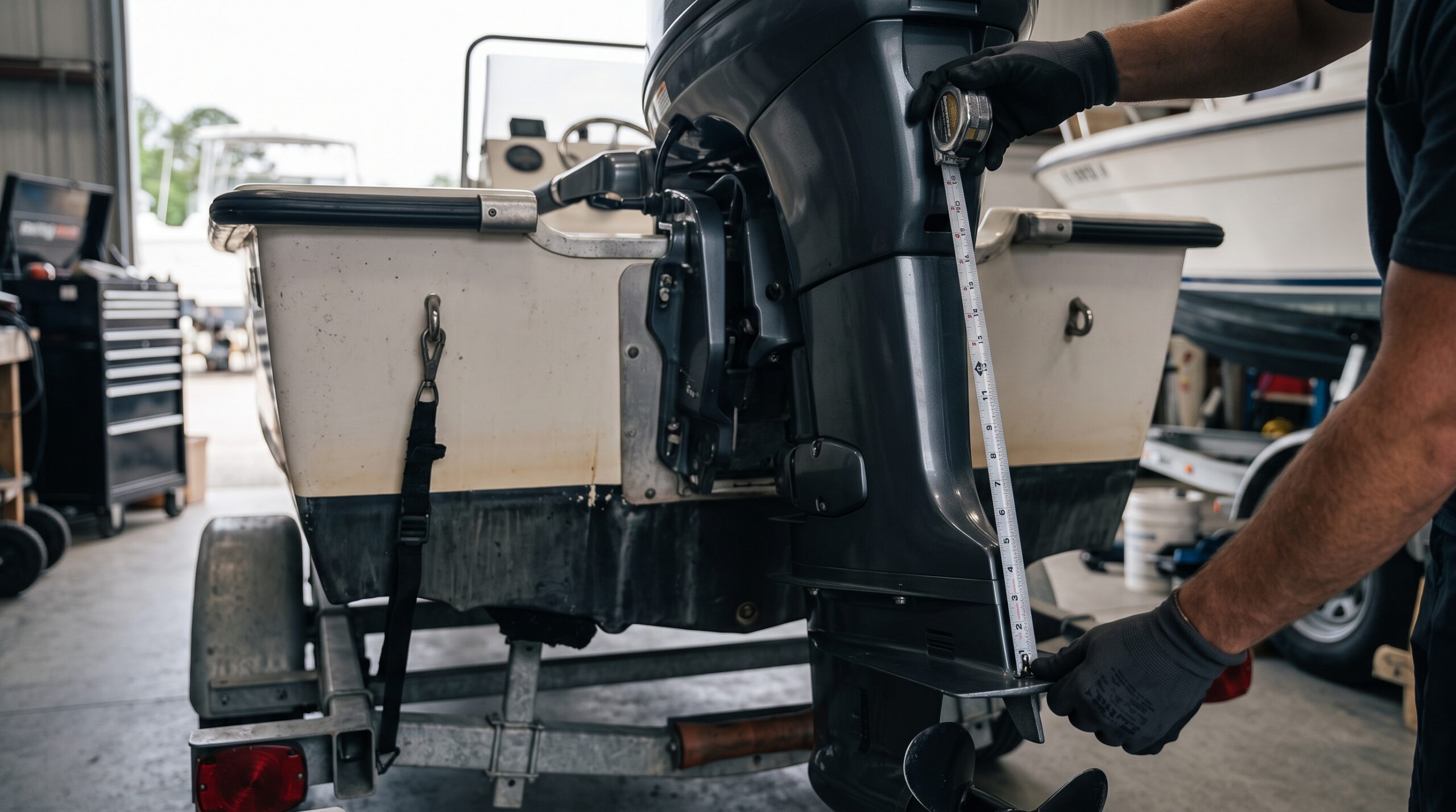 how to measure an outboard motor shaft length