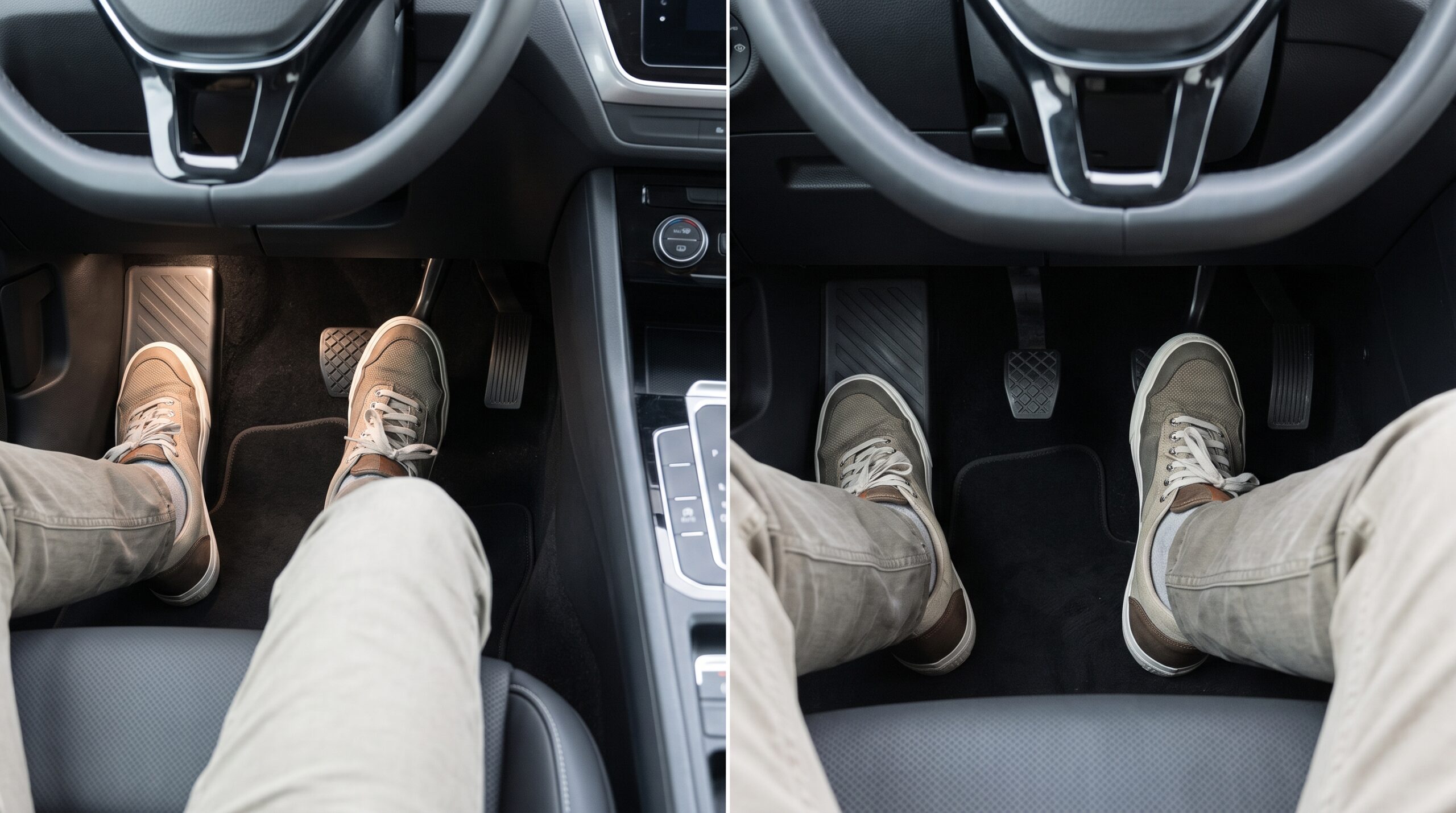which pedal is the brake in a car
